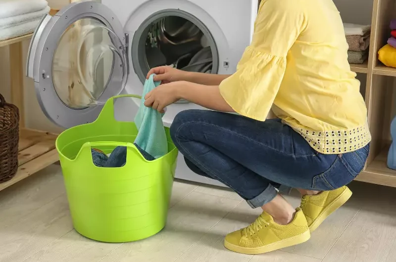 Woman doing laundry